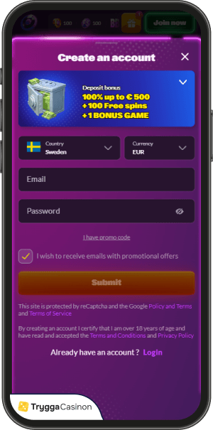 Registreringsprocessen på slotrave casino