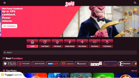 lobbyn på spinko casino