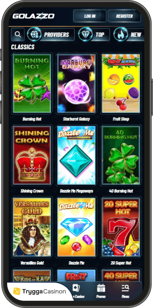 spelautomater på golazzo casino online