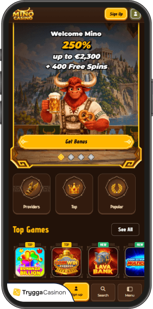 mino casino – spel i lobbyn